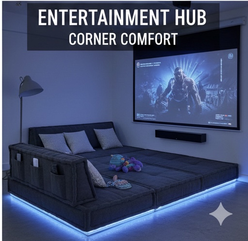 Oversized cushion in corner setup